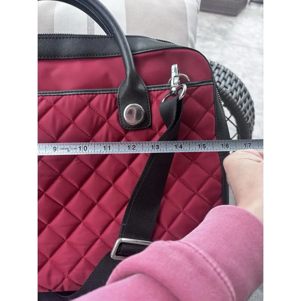 Knomo London Laptop Tote Backpack Bag Purse Women's Black Ted Quilted Workwear